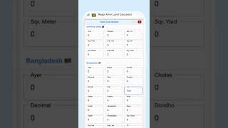 Convert square meter foot acres hectare to bigha chotak dhul satak shotangsho  Bangladesh [upl. by Klos]