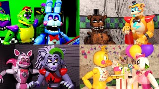 FNAF Security Breach meet FNAF 1 2 3 4 SL FFPS FNAFBlenderCompilation [upl. by Aicinoid]