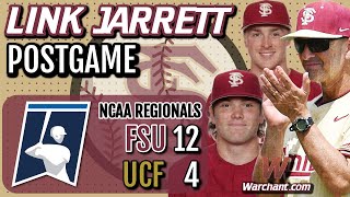 FSU Baseball Coach Link Jarrett 124 win over UCF in regional final  FSU Baseball  Warchant FSU [upl. by Averil478]