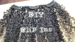 How I Make My Clip Ins  Kinky Curly Hair [upl. by Aelgna]