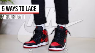 5 Ways To Lace Air Jordan Retro 1s  Feat quotBredquot 1s  I AM RIO P [upl. by Valora]