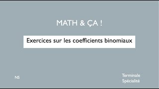 Exercices sur les coefficients binomiaux [upl. by Adivad455]