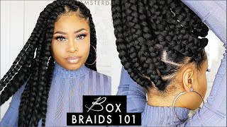 EASY amp NEAT JUMBO BOX BRAIDS elastic band method [upl. by Lanza]