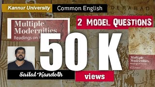 Readings on Kerala  Multiple ModernitiesModel QuestionsKannur University 1 SemesterCommon English [upl. by Ocirrej]