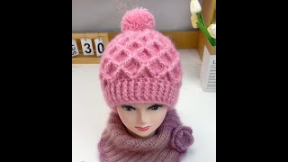 Checkered pattern crochet beanie tutorial， [upl. by Elodia905]