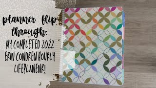 My Completed 2022 Erin Condren Hourly LifePlanner Flip Through [upl. by Llevert]