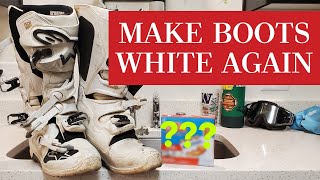 MAKE YOUR BOOTS WHITE AGAIN  How to Restore Motocross Boots [upl. by Aerdnat]