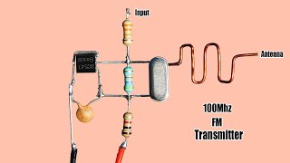 Mini FM Transmitter 100Mhz  Fixed Frequency No Coil Used [upl. by Cassilda]