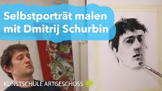 Gesichter zeichnen einfach Selbstporträt in 6 Minuten malen OnlineMalkurs mit Dmitrij Schurbin [upl. by Faustine]