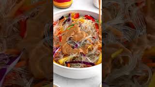 The BEST Kelp Noodle Salad with Rainbow Veggies amp Creamy Peanut Sauce [upl. by Yseulta]