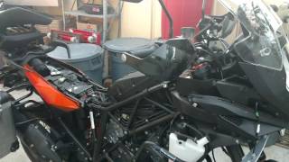 Antifreeze or coolant leak on KTM 1190 Adventure bike [upl. by Llevert]