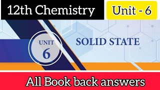 12th Chemistry Chapter 6 book back answers  12th Chemistry Question Answers [upl. by Evangelist]