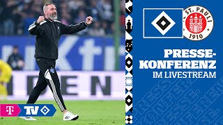 RELIVE PRESSEKONFERENZ NACH DEM STADTDERBYSIEG I 29 Spieltag I HSV vs FC St Pauli [upl. by Duquette]