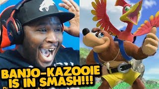 BANJO KAZOOIE IS COMING TO SMASH BROS ULTIMATE LIVE REACTION [upl. by Ardnos]