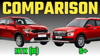 Kia Sonet HTK Optional vs Hyundai Venue S Plus Comparison 2024Sonet HTK O vs Venue S Plus 2024 [upl. by Nawk]