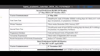 NCISM ACADEMIC Calendar 202425 Batch  BAMS BHMS BUMS Academic Calendar New Batch 202425 [upl. by Fia17]