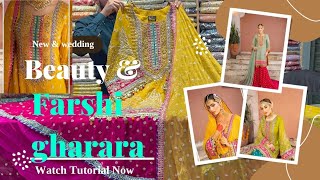 Farshi gharara💥Mehendi outfit collectionGotta WorkMehendi Mayoun dressesFALAK BOUTIQUE ❤️ [upl. by Ameerak]