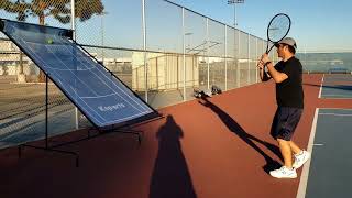 Testing the Ksports Tennis Rebounder Older guy [upl. by Legnalos452]