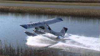 PZL104 Wilga 35 On Floats Water Takeoff CSU3 [upl. by Aleda]