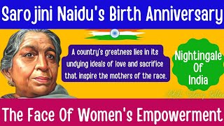 Biography of Sarojini Naidu in English Birth Anniversary Of Sarojini NaiduSpeech on Sarojini Naidu [upl. by Irem91]