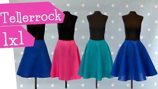 Tellerrock nähen 1x1  unterschiedliche Rockformen konstruieren  Rock Circle Skirts  mommymade [upl. by Htnicayh19]