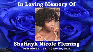 Shatiayh Nicole Fleming  Celebration of Life [upl. by Sewole20]