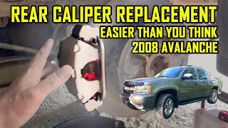 Rear Brake Caliper Replacement 2008 Chevrolet Avalanche in under 45 minutes No special tools Easy [upl. by Eidnam]