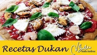 Pizza dukan a la Marinera con base de atún Crucero  Dukan Diet Seafood Pizza [upl. by Mcintosh]