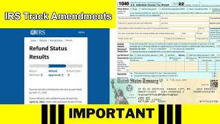 IRS How to Track Your Amended Return After Code 846 Appears [upl. by Hayne]