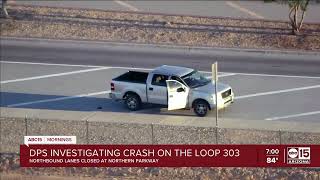 Northbound Loop 303 shut down due to crash near Peoria Avenue [upl. by Sivar449]