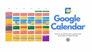 React Calendar  React Js Interview Questions  Frontend Machine Coding Interview Experience [upl. by Mandy]