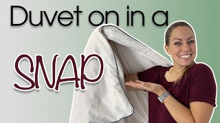 Easiest Way to Put on a DUVET Cover with SNAPS Simple method to put a cover on by yourself [upl. by Lamont]