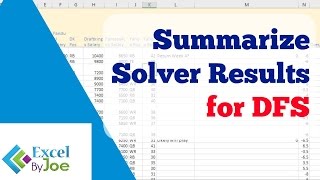 How to summarize your Solver Results for Daily fantasy Sports [upl. by Janot]