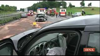 Schwerer Unfall auf A 7 bei Guxhagen [upl. by Lanni]