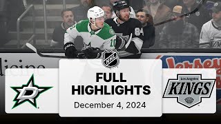 NHL Highlights  Stars vs Kings  December 04 2024 [upl. by Amand]