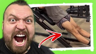 YOUR LEGS DONT BEND THIS WAY  Hilarious Gym Fails With Eddie Hall [upl. by Orji]