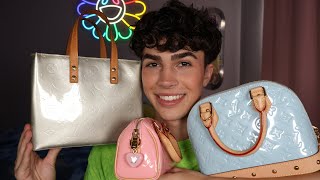 ASMR Bag Collection👜 bagpurse tapping scratching sounds [upl. by Arinayed]