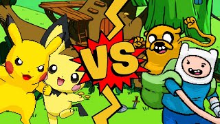 MUGEN Battles  PikachuPichu vs FinnJake  Pokemon vs Adventure Time [upl. by Neetsyrk]