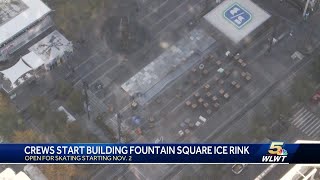 Construction to begin on Fountain Square ice skating rink this week [upl. by Aldridge]