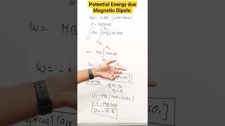 Potential energy stored in a magnetic dipole placed in a magnetic field  matter and magnetism [upl. by Ahsasal540]