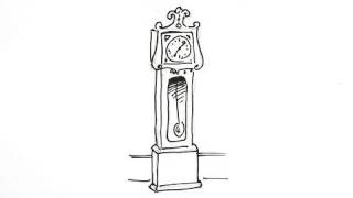 How to draw a Grandfather Clock Real Easy [upl. by Noemad]