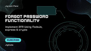 Forget Password Functionality  Node JS  Nodemailer  Crypto  Step By Step Tutorial [upl. by Nnav]