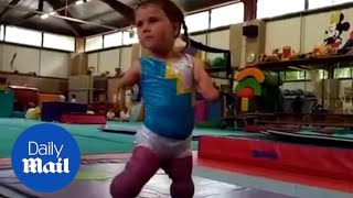 Adorable video shows brave girl with no limbs doing gymnastics [upl. by Mochun851]