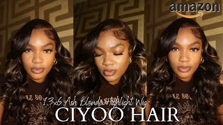 Amazon Wig Install  Review  26inch Ash Blonde Highlight Wig  ft CIYOO HAIR [upl. by Tselec422]