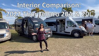 Interior Comparison 2022 Thor Tellaro Model 20A PopTop and 20L [upl. by Oniuqa]