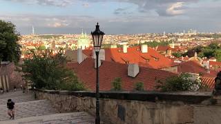 🇨🇿 From Prague Castle down through Old Castle Stairs in Prague 4k [upl. by Atteirneh570]