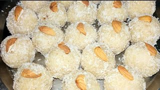 nariyal laddu recipe। मात्र 10 मिनट में बनाएं हलवाई जैसे नारियल लड्डू। instant nariyal laddu food [upl. by Anauqes]