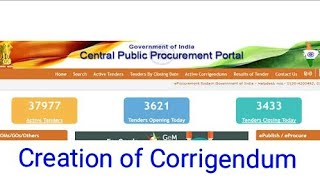 etendereprocurementCPP PortalCorrigendumcreation of corrigendum in CPP Portal [upl. by Anirret]