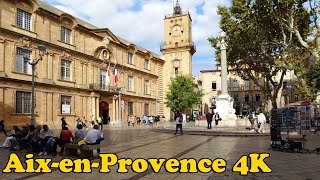 AixenProvence France Walking tour 4K [upl. by Seibold]