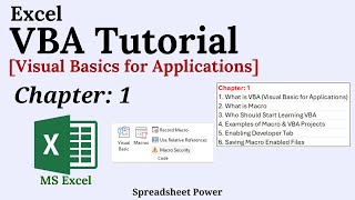 Excel VBA Tutorial  Chapter 1 [upl. by Haya]